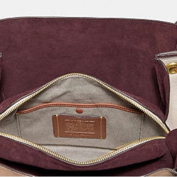 Coach Cream and Tan Women's Tote Bag - Picture 4 of 8